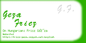 geza fricz business card